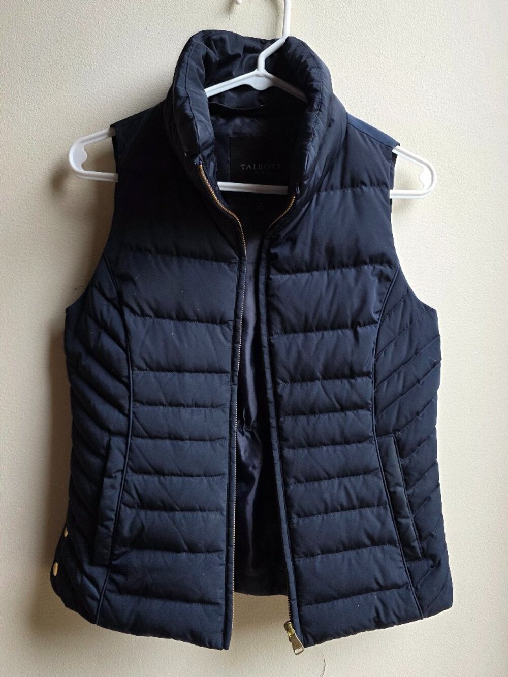 Talbots Black Puffer Vest Size Petite XS